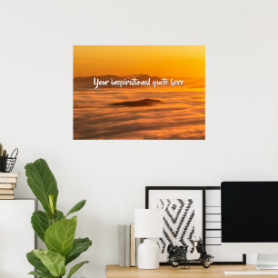 Din anpassade text soluppgång över dimmig landskap poster