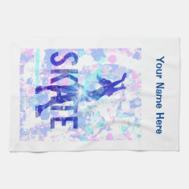 Din anpassningsbar avbildar konståkningbladwipen kökshandduk