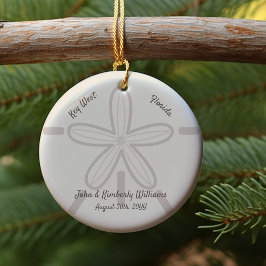 Din Anpassningsbar Beach Sand Dollar Julgransprydnad Keramik