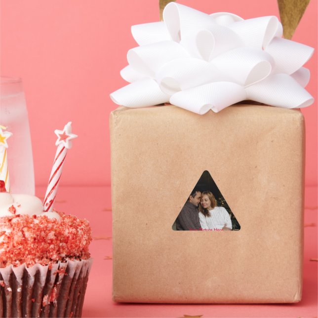 Din anpassningsbar Bild Triangelformat Klistermärke (Fest)