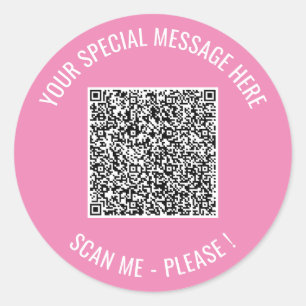 Din Anpassningsbar för QR-kod, text och Färg-klick Runt Klistermärke