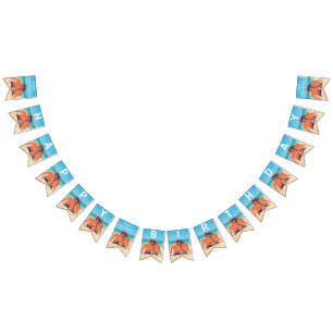 Din Anpassningsbar Foto Birthday Bunting Flaggor