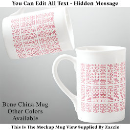 Din Anpassningsbar Gömt Novelty för meddelande 149 Benporslin Mugg