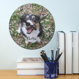 Din Anpassningsbar Hund Photo Pet Rund Klocka