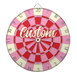 Din Anpassningsbar om Vintagens Rosa och röddesign Darttavla