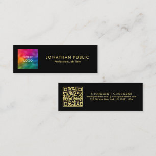 Din Anpassningsbar QR-kod Logotyp Namn Black Guld