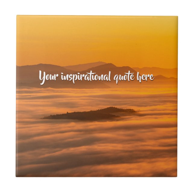 Din anpassningsbar soluppgång över skumbildslandsk kakelplatta (Framsidan)