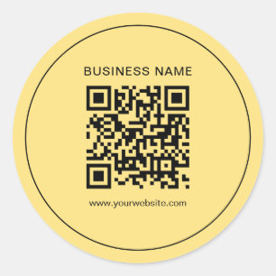 Din Anpassningsbar Text Business Logotyp QR Code F Runt Klistermärke