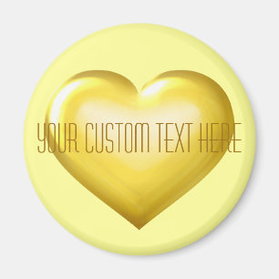 Din Anpassningsbar Text Guld Glass Heart Magnet