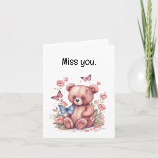 Din Anpassningsbar Text - "Miss You" Butterfly Bea Kort