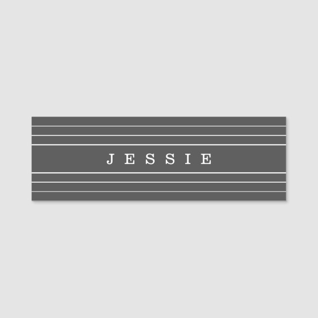 Din Anpassningsbar Text och moderna Rand | MÖRK GR Namnbricka (Framsida)