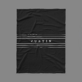 Din Anpassningsbar Text och moderna Rand | Svartvi Fleecefilt