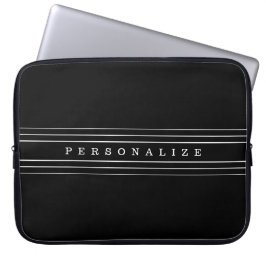 Din Anpassningsbar Text och moderna Rand | Svartvi Laptop Fodral