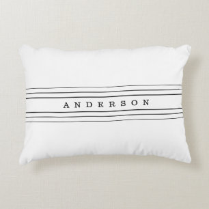 Din Anpassningsbar Text och moderna Rand Svartvi Prydnadskudde