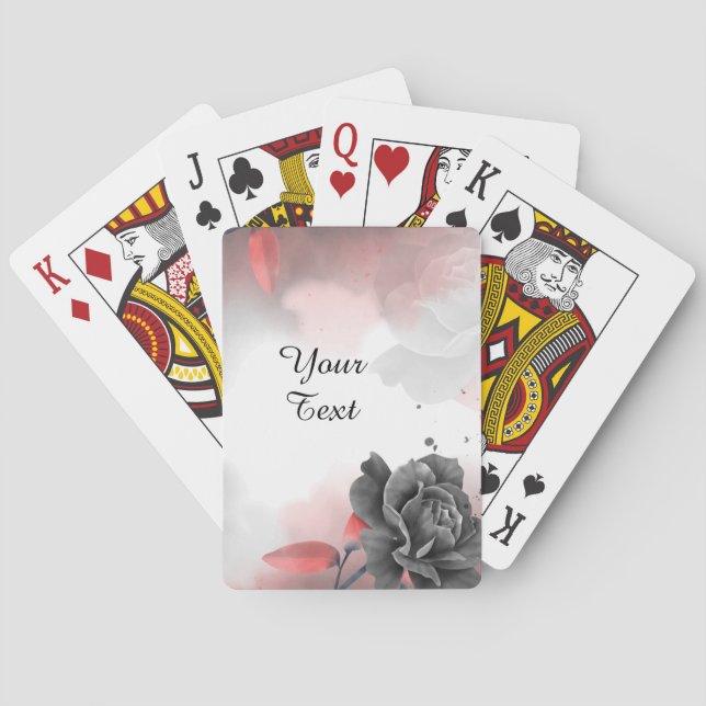 Din Anpassningsbar Text - Ro på röd Personlig Casinokort (Baksidan)