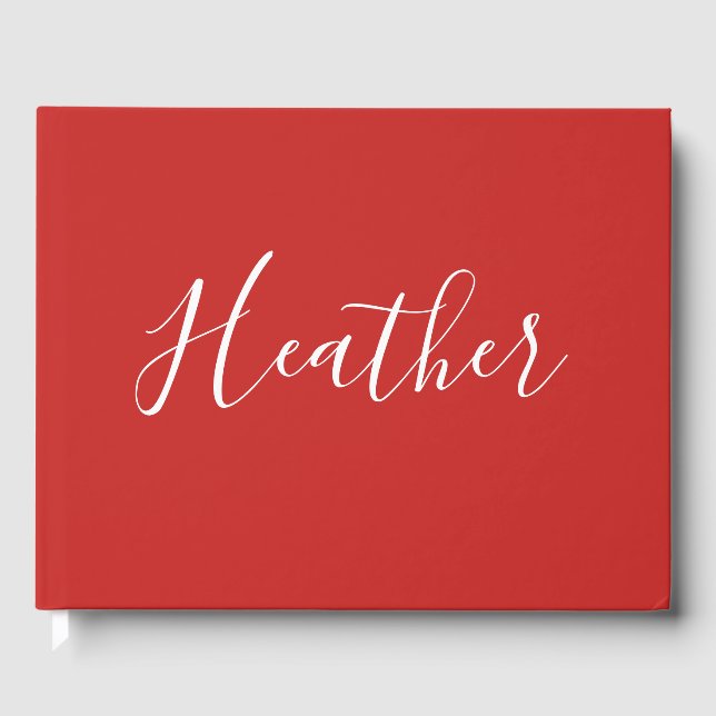 Din Anpassningsbar White Script på Red Gästböcker (Framsida)