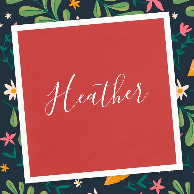 Din Anpassningsbar White Script på Red Pappersservett (Skapare uppladdad)