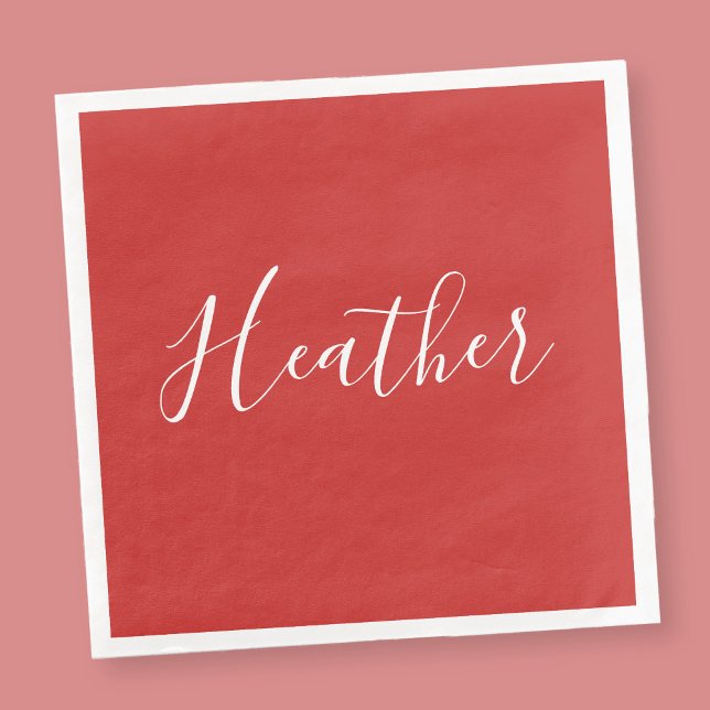 Din Anpassningsbar White Script på Red Pappersservett (Skapare uppladdad)