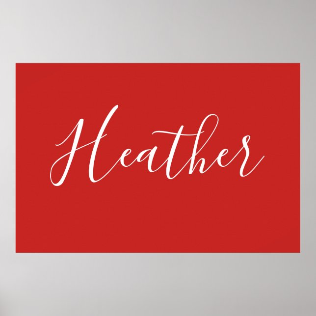 Din Anpassningsbar White Script på Red Poster (Framsidan)