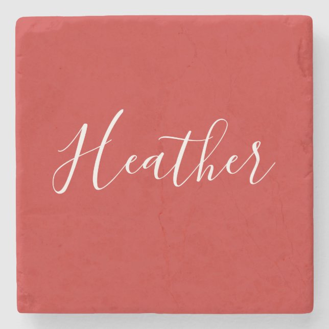 Din Anpassningsbar White Script på Red Stenunderlägg (Framsidan)