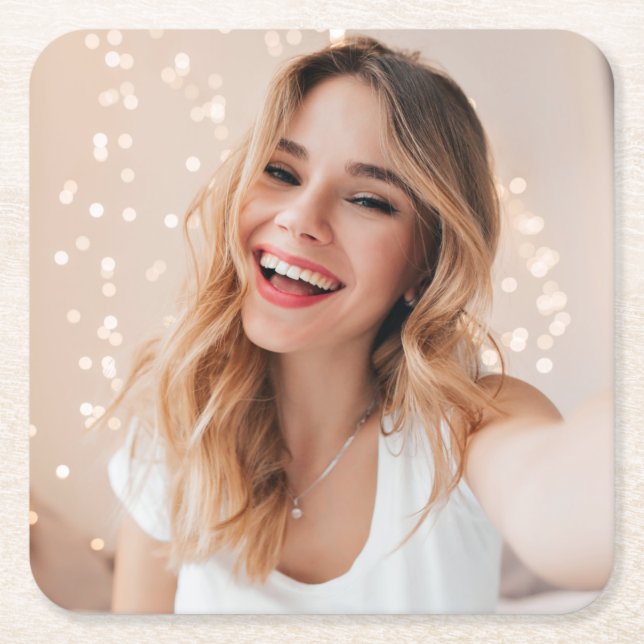 Din ansikte fyller år underlägg papper kvadrat (Framsidan)