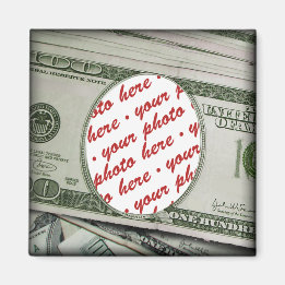 Din Ansikte på 100 dollar Bill! Tillägg-A-foto Magnet
