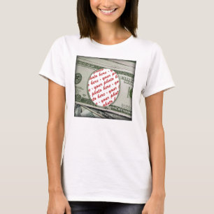 Din Ansikte på 100 dollar Bill! Tillägg-A-foto T Shirt