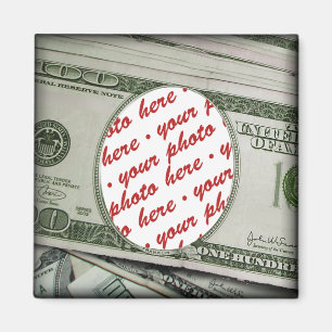 Din Ansikte på 100 dollar! Tillägg-A-Foto Magnet