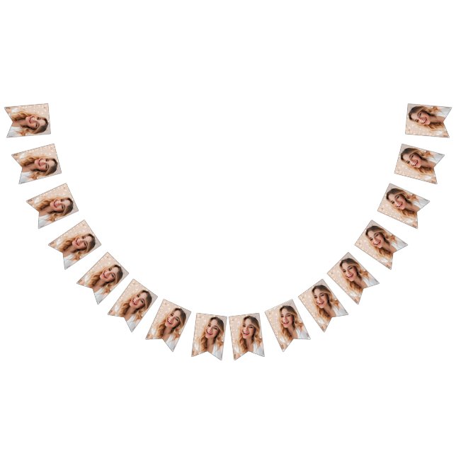 Din ansikte på en födelsedagskalas personlig vimplar (Alla)