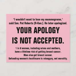 Din apologi accepteras inte. vykort