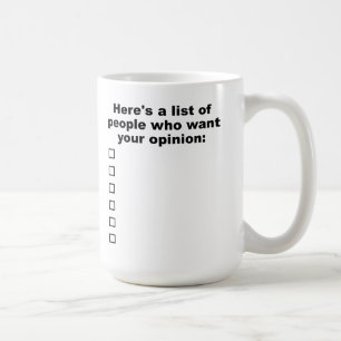 Din Åsikt Lista Rolig Mugg