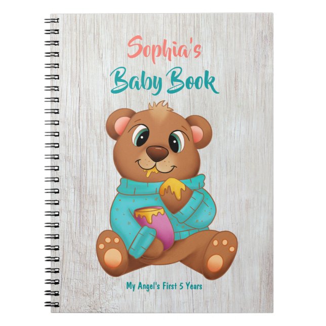 Din Baby 1:a femårsperioden, DIY Namn/Info, Wh Woo Anteckningsbok (Framsidan)