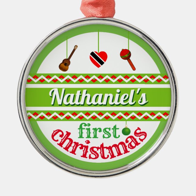 Din Baby 1:a jul (Trini) Julgransprydnad Metall (Framsidan)