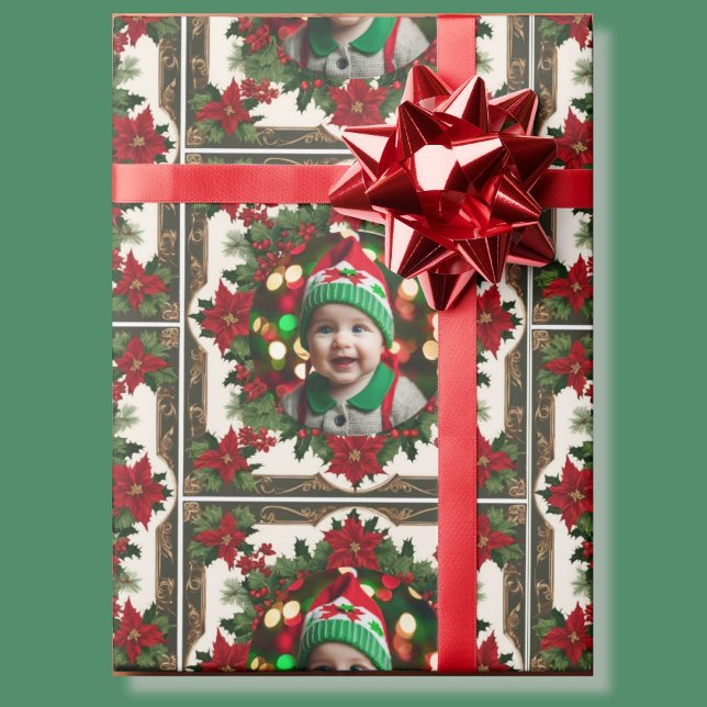 Din Baby-fotopatröda Grönt Presentpapper (Skapare uppladdad)