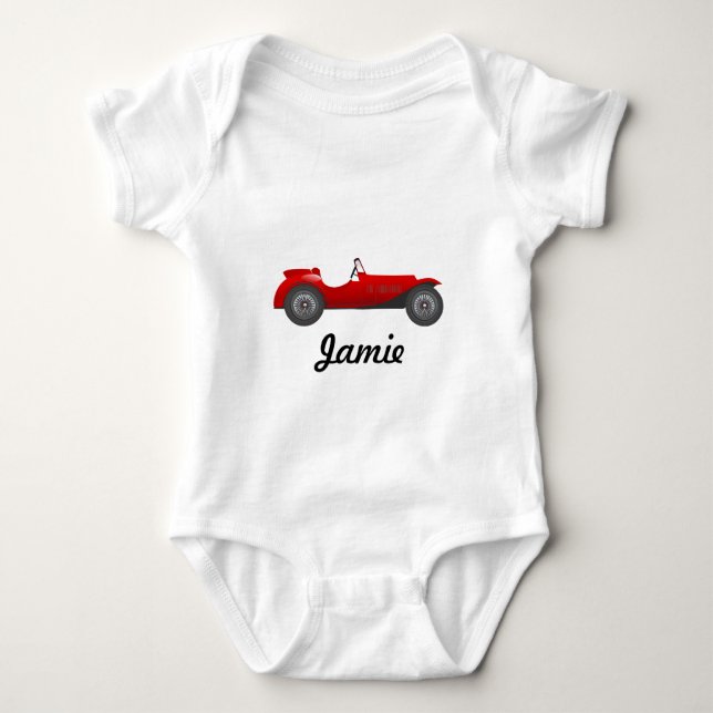 Din babys Namn Classic Car Pojke T Shirt (Framsida)