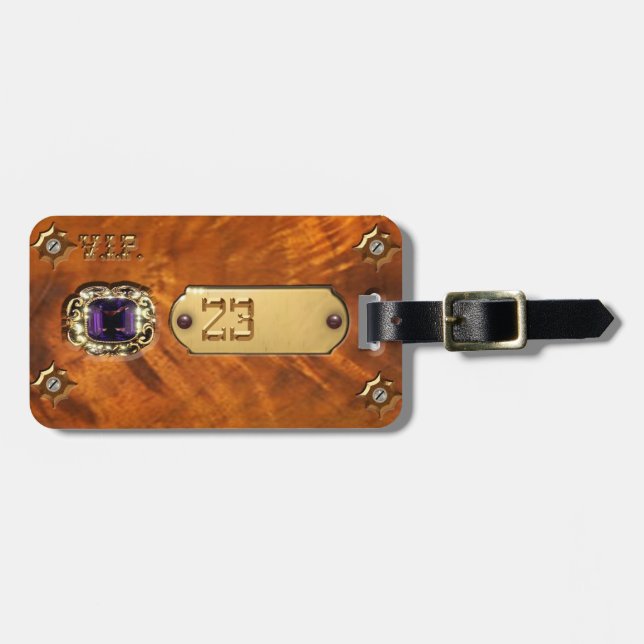 Din bagagemärkre Steampunk & ditt numrerar Victor Bagagebricka (Horisontell Framsida)