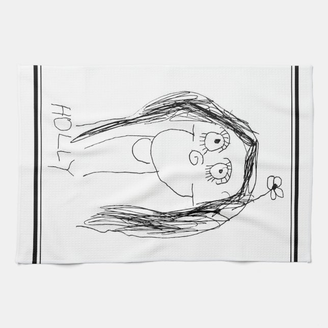 Din Barns Teckning - Morsdag Present Kökshandduk (Horisontell)