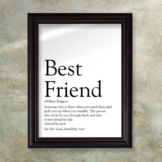 Din bästa språkliga moderna Roligt för vändefiniti Poster (Your Best Friend Definition Typographic Modern Fun Poster)