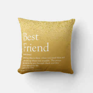 Din bästa vän Definition Glam Guld Glitter Kudde