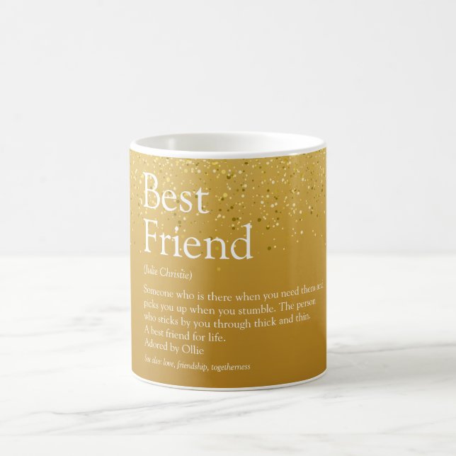 Din bästa vän Definition Guld Glitter Glam Kaffemugg (Center)