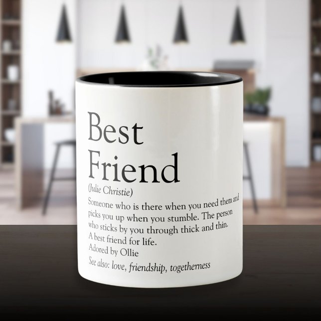Din bästa vändefinition - moderna typografi Två-Tonad mugg (Your Best Friend Definition Modern Typographic Two-Tone Coffee Mug)
