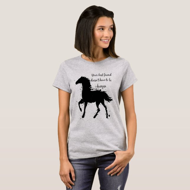 Din bästa vänskapliga inspirationshäst - citatteko t-shirt (Hel framsida)