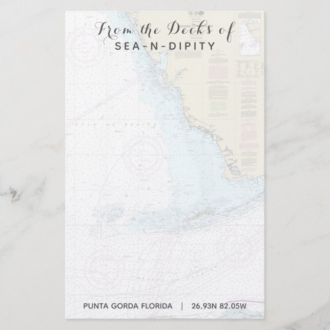 Din båt Namn från Florida Nautical's Decks Brevpapper (Framsida)