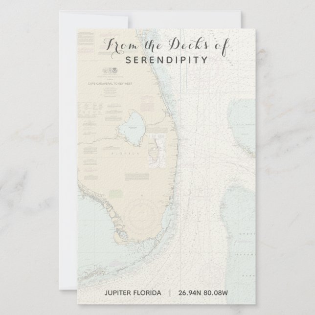 Din båt Namn från Florida Nautical's Decks Brevpapper (Framsida)