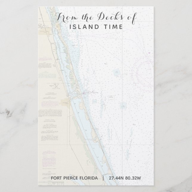 Din båt Namn från Fort Pierce Dekks. Brevpapper (Framsida)