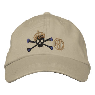 Din Behålla Lugn Krona Crossbone Skull Monogram Broderad Keps