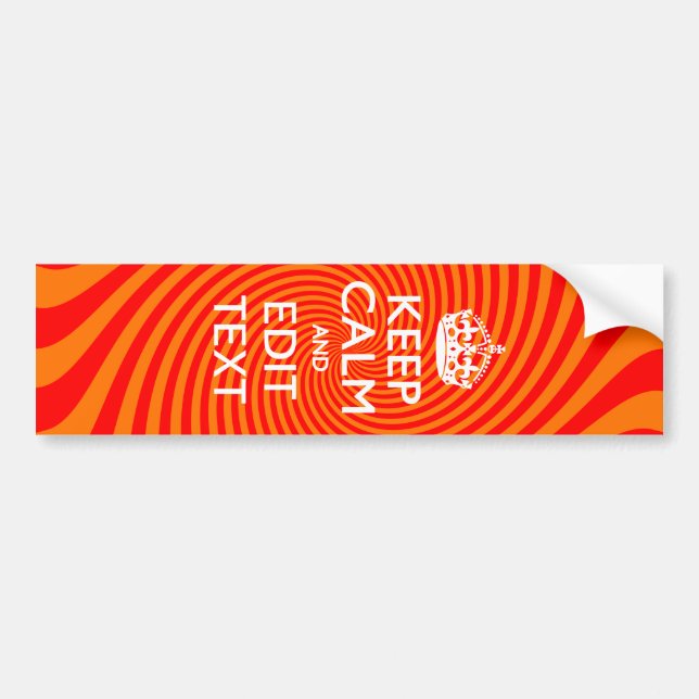 Din Behålla Lugn Swirl på Vibrant Orange Bildekal (Framsidan)