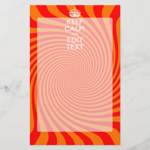 Din Behålla Lugn Swirl på Vibrant Orange Brevpapper