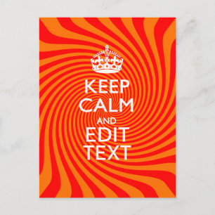 Din Behålla Lugn Swirl på Vibrant Orange Vykort
