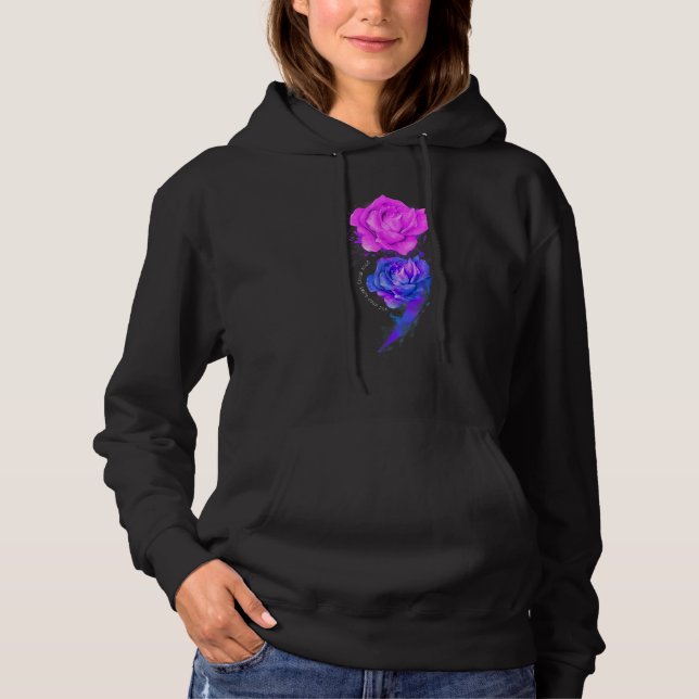 Din berättelse är inte över än semikolon rosor sjä t shirt (Framsida)